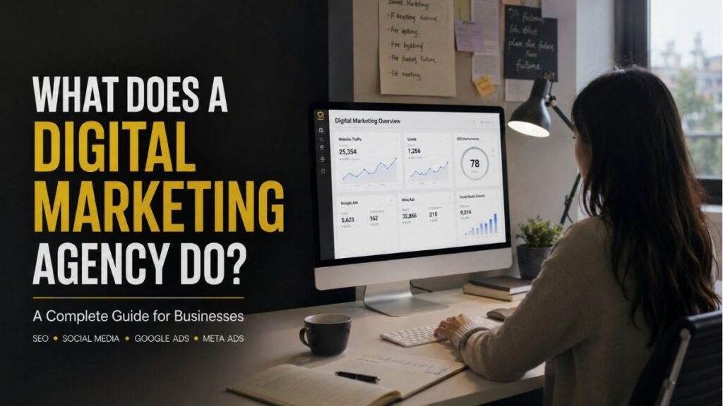 Digital marketing agency professional working on online marketing strategies and business growth